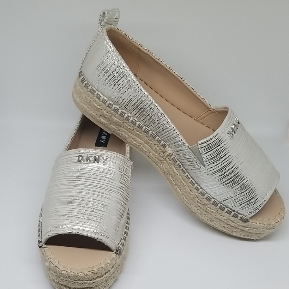 New DKNY Silver Espadrille